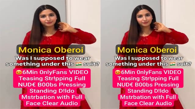 Punjabi NRI Monica Oberoi Famous Teasing Stripping Mstebation