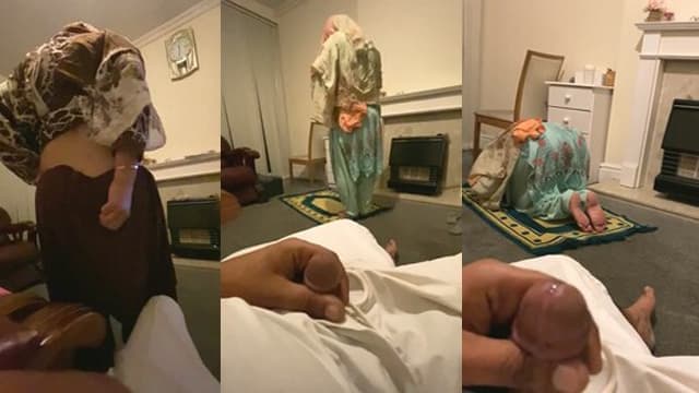 Muslim Hot Wife Doing Namaz Husband Jerking Blowjob Free